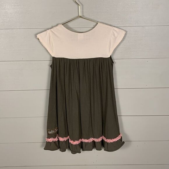 Matilda, Jane serendipity, olive green baby doll style dress girls, size 8 - Picture 7 of 11